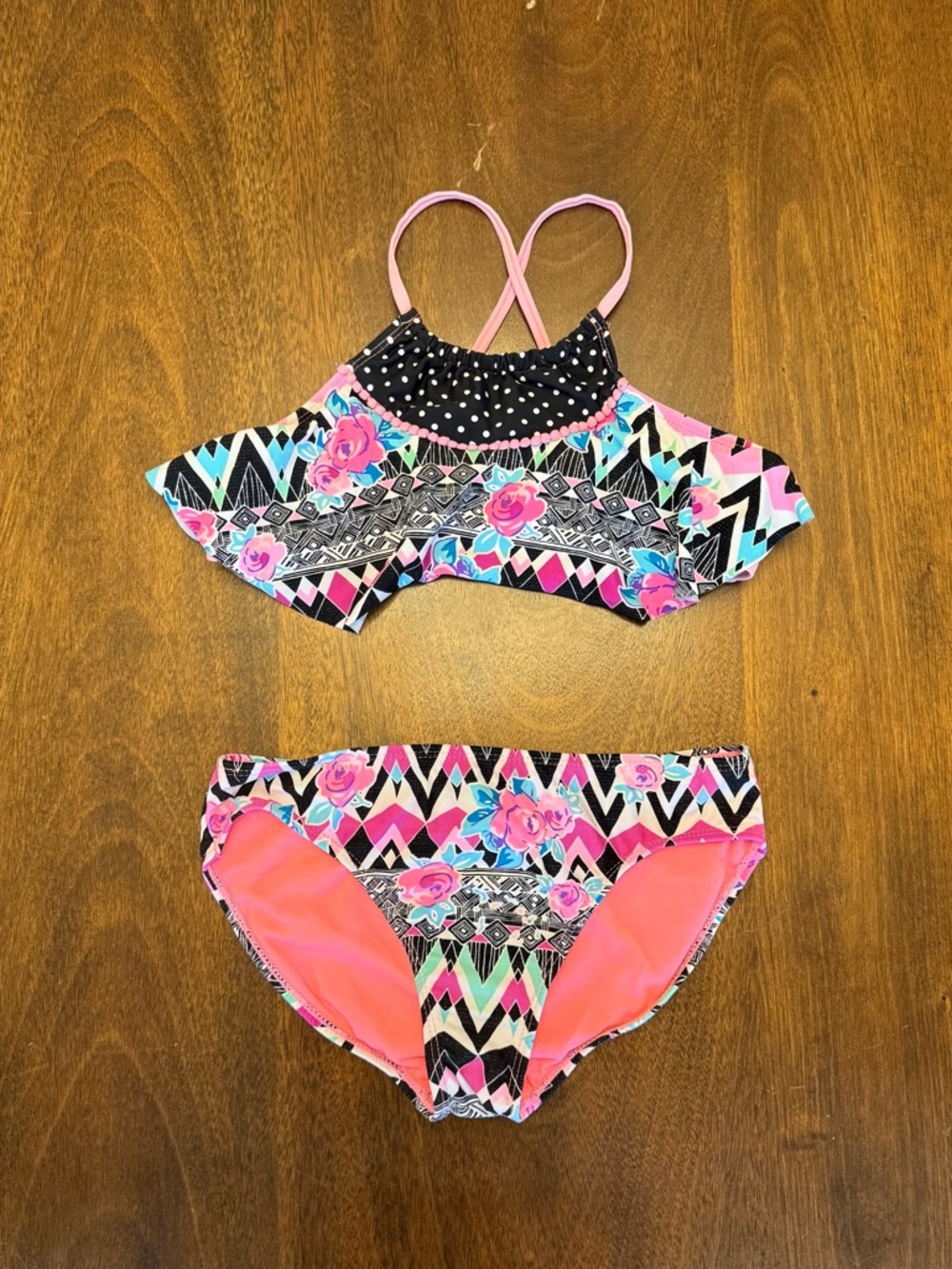 Girls 2 piece bikini swimsuit large 10/12